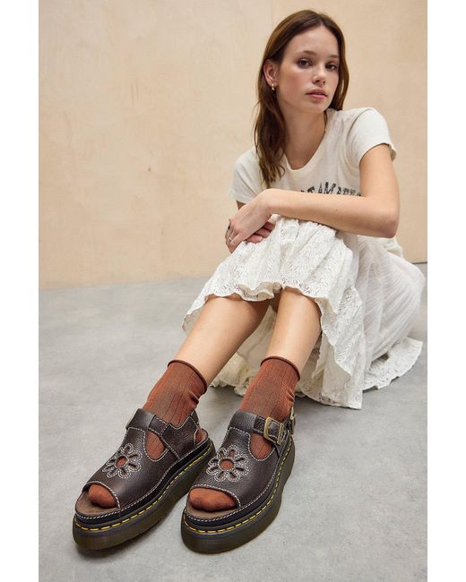 Dr. Martens Natural Brown Dunnet Flower Sandals
