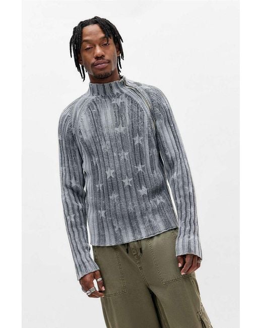Jaded London Stars & Stripes Knitted Jumper in Grey for Men | Lyst UK
