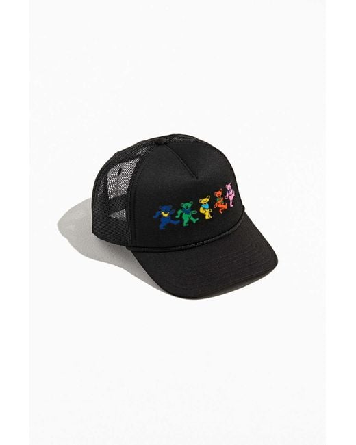 Urban Outfitters Black Grateful Dead Dancing Bear Trucker Hat for men