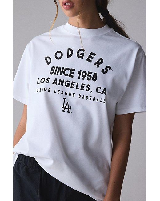 Mitchell & Ness Blue Mlb La Dodgers Graphic Boyfriend Tee