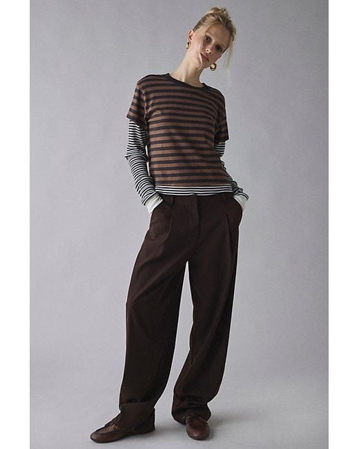 BDG Gray Tye Long Sleeve Layered Twofer Tee
