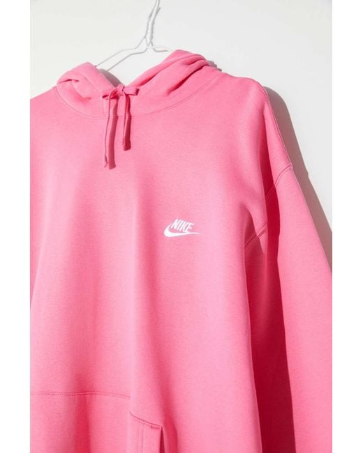 Nike Swoosh Fleece Hoodie Sweatshirt in Pink | Lyst