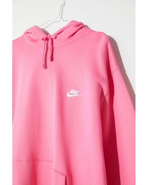 Nike club pink swoosh logo sweatshirt sales