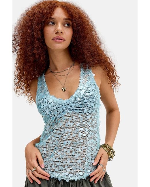 Motel Blue Yorenda Sequin Tank Top