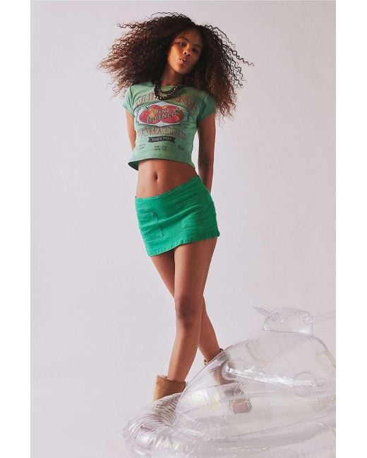Urban Outfitters Green Uo Dariah Linen Skort
