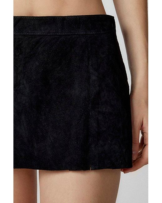 Urban Renewal Black Remade Suede Low-Rise Micro Mini Skirt