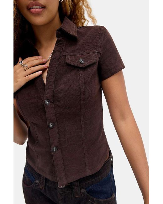 BDG Brown Polly Corduroy Shirt