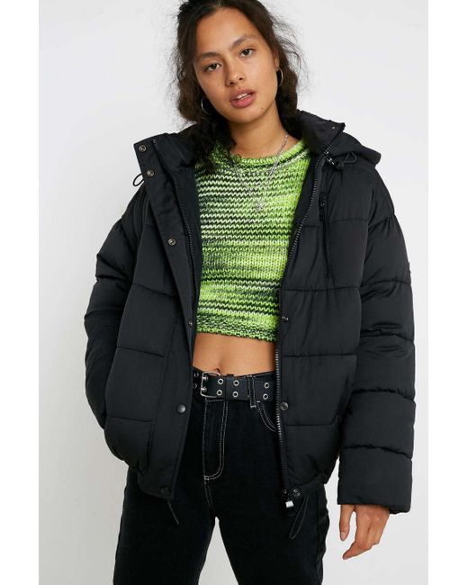 iets frans Black Ongline Hooded Puffer Jacket