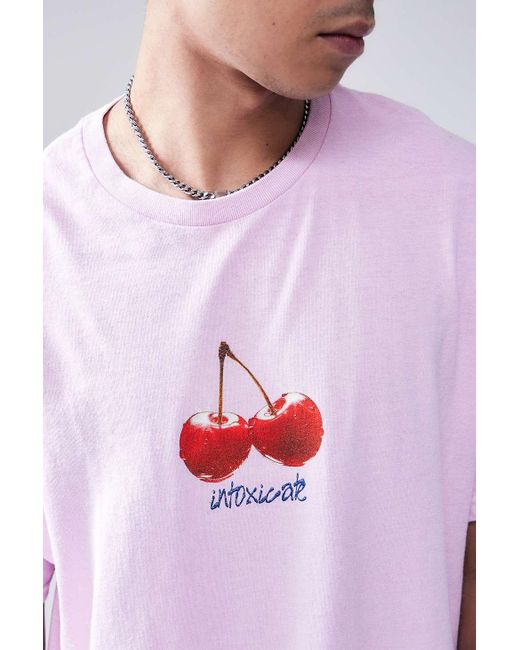 Urban Outfitters Uo Pink Cherry Motif T-shirt for men