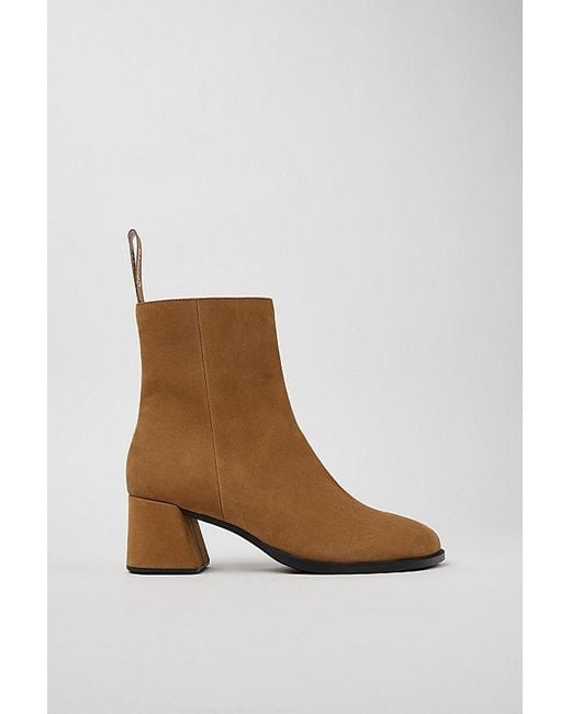 Camper Brown Kora Leather Zip-Up Ankle Boot