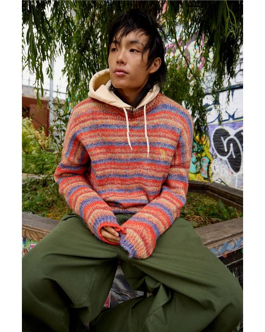 Ayker Green Red Hollie Stripe Jumper for men