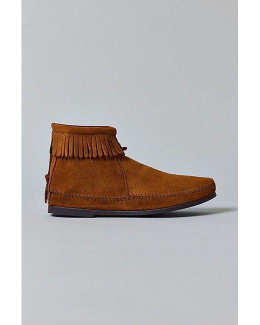 Minnetonka Brown Back Zip Hardsole Boots