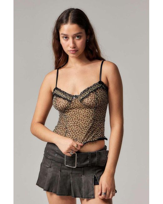 Urban Outfitters Brown Uo Leopard Print Cami