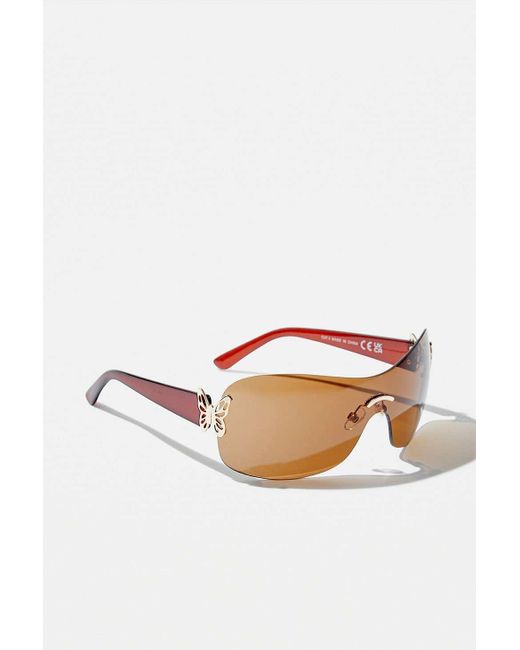Urban Outfitters Brown Uo Gabriella Shield Sunglasses