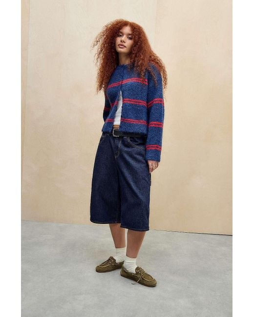 Urban Outfitters Blue Uo Dakota Stripe Cardigan