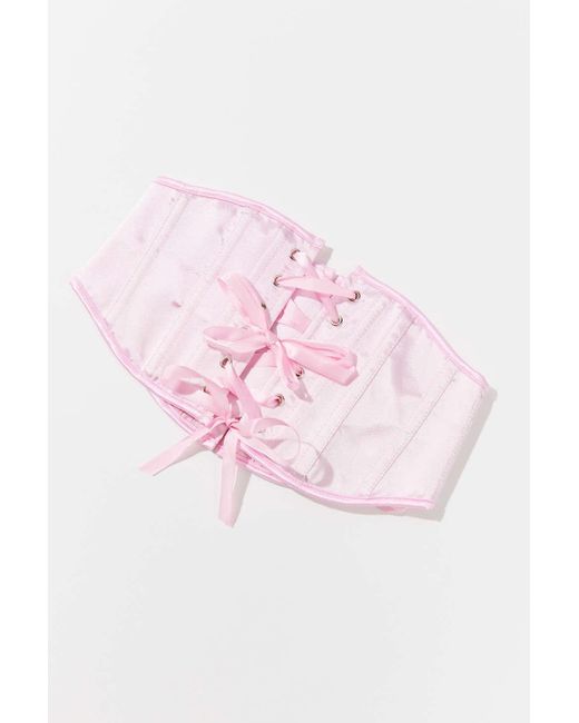 Urban Outfitters Satin Corset Belt in Pink | Lyst