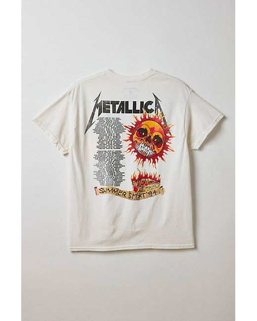 Urban Outfitters White Metallica Tour Graphic Tee for men