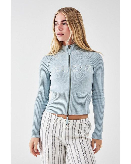 D＆G Crash see-through knit BDG Zip-Through Knit Track Top in Blue | Lyst