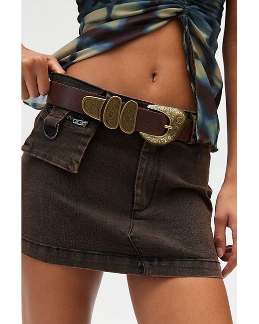 Urban Outfitters Hilary Western Faux Leather Belt in Black  display picture 3