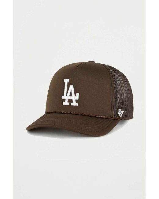 '47 Uo Exclusive Los Angeles Dodgers Trucker Hat in Brown for Men | Lyst