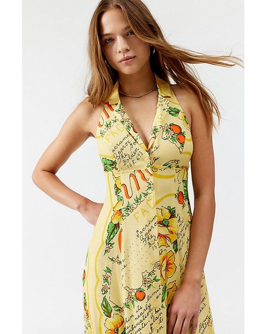 Urban Outfitters Yellow Uo Willow Midi Dress