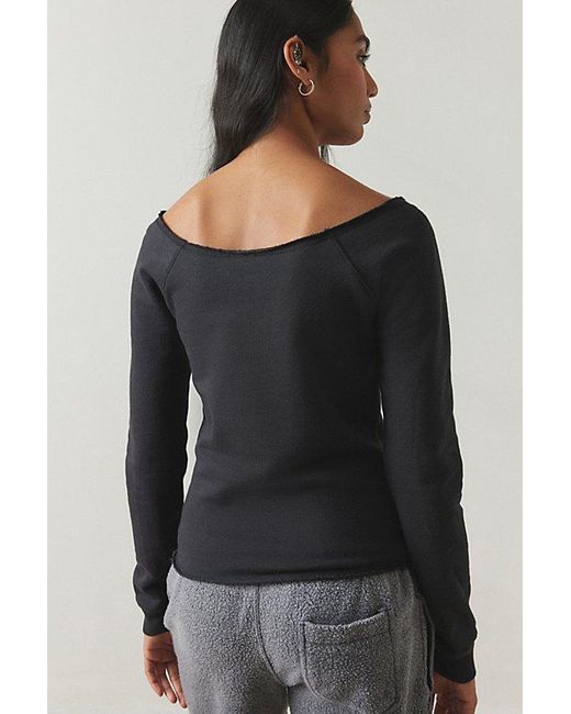 Out From Under Black Off-The-Shoulder Pullover Sweatshirt