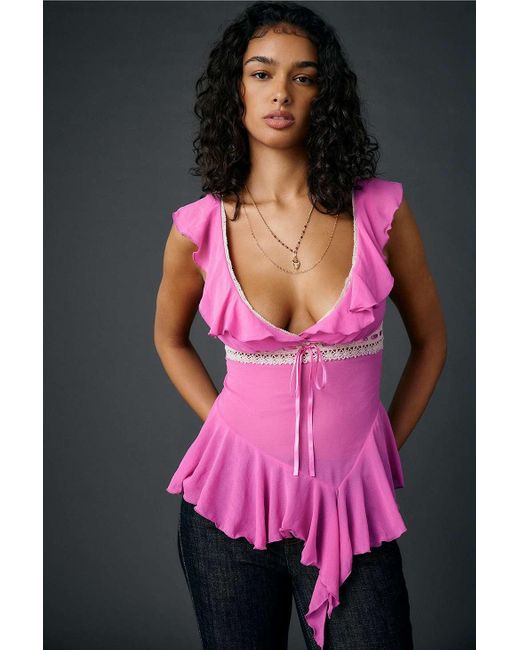 Kimchi Blue Pink Sweet Talk Blouse