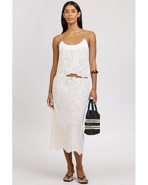 Onia White Scallop Cami