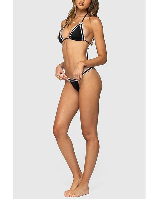 Edikted Black Mandy Triangle Bikini Top