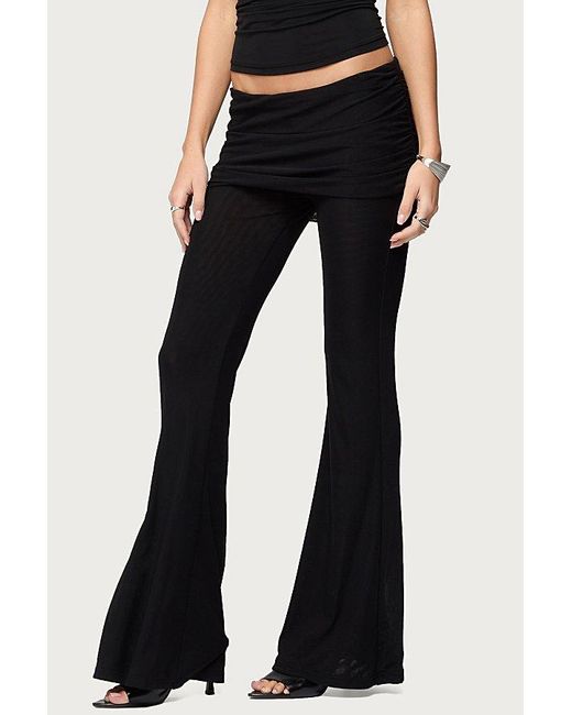 Edikted Black Halli Fold Over Mini Skirt Pants
