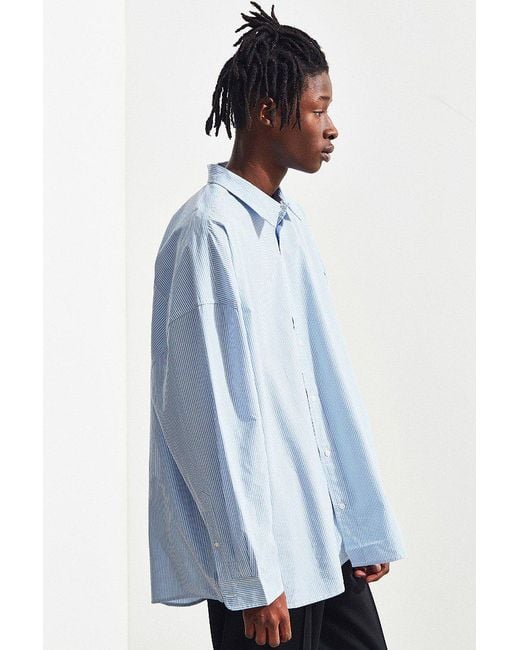 Urban Outfitters Uo Oversized Dress Shirt in Blue for Men Lyst