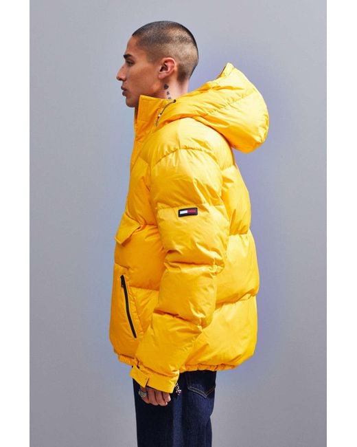Yellow puffer jacket tommy cheap hilfiger