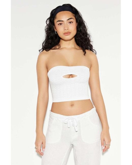 Out From Under White Arden Textured Cut-out Tube Top