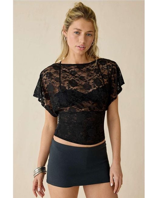 Kimchi Blue Black Audrey Banded Blouse