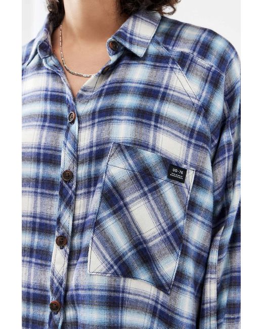 Urban Outfitters Blue Uo Brendan Check Shirt
