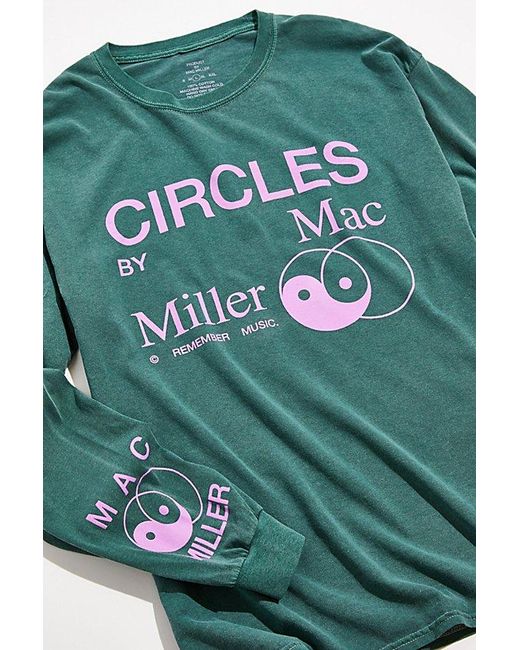Urban Outfitters Green Mac Miller Circles Long Sleeve Tee for men