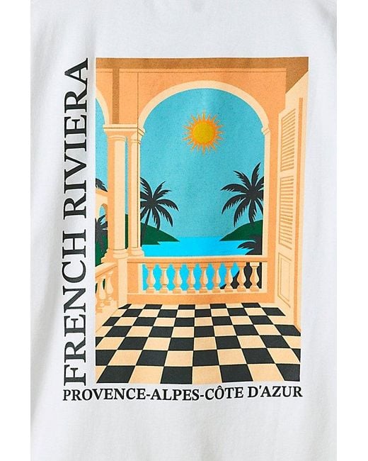 Urban Outfitters Gray French Riviera Graphic Tee for men