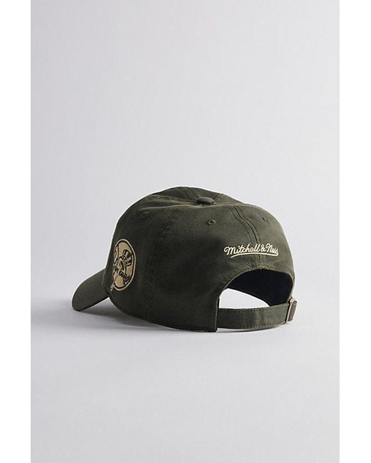 Mitchell & Ness Green Mlb New York Yankees Leather Dad Hat for men