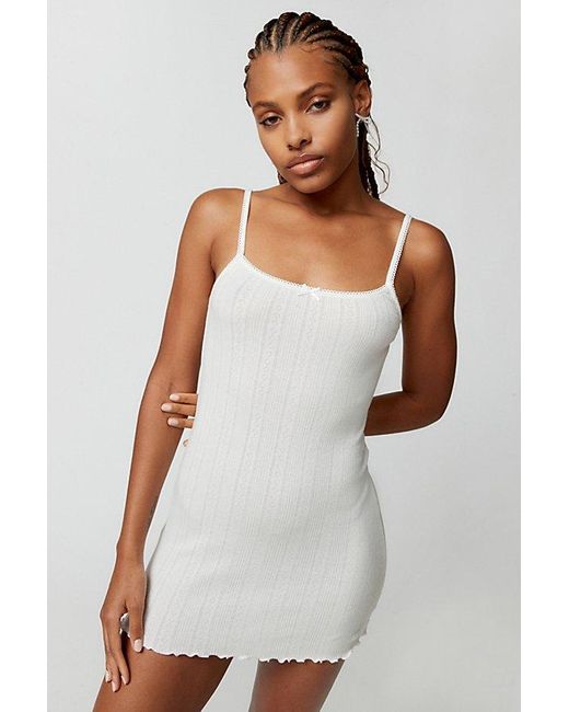 Out From Under White Dede Pointelle Mini Dress