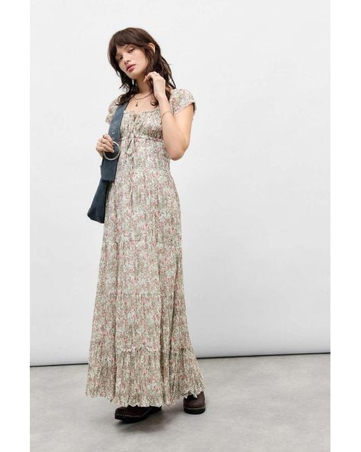 maxi dress loft Loft Floral Smocked Tiered Maxi Dress- Size L (see notes) – The Saved  Collection