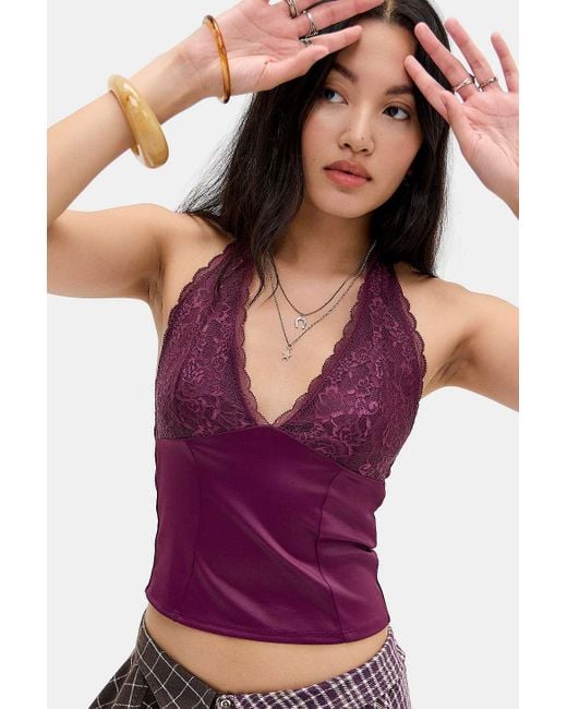 Kimchi Blue Purple Luna Halter Top
