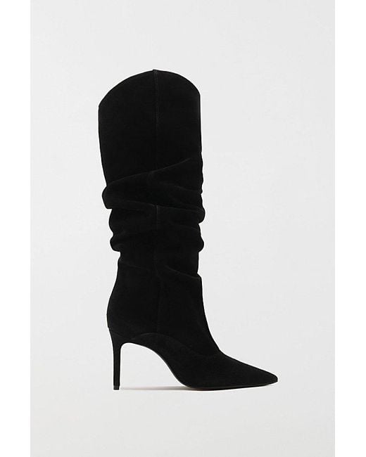 SCHUTZ SHOES Black Maryana Up Slouch Knee High Boot