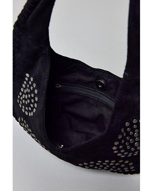 Silence + Noise Blue Ivy Studded Suede Hobo Bag