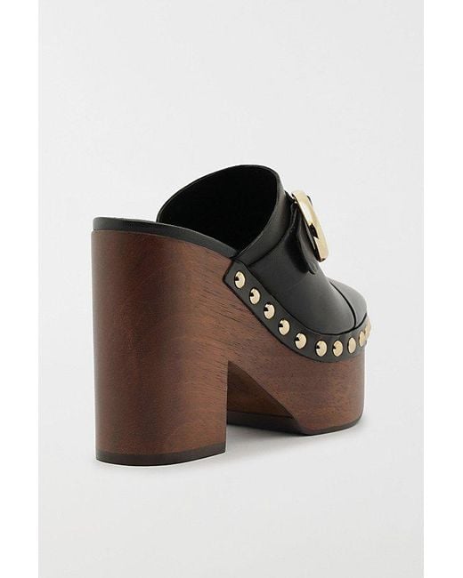 SCHUTZ SHOES Brown Piper Platform Buckle Clog