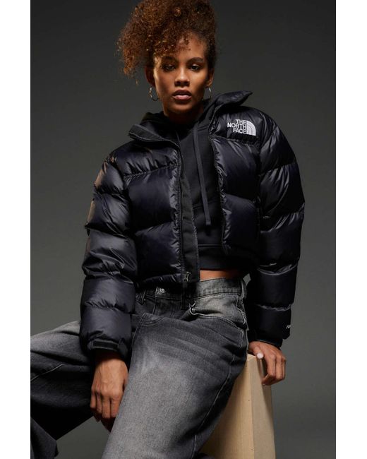 The North Face Nuptse Cropped Puffer Jacket In Black,at Urban Outfitters |  Lyst