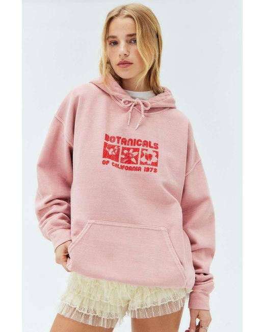 Urban Outfitters Red Uo Botanical Stamp Hoodie