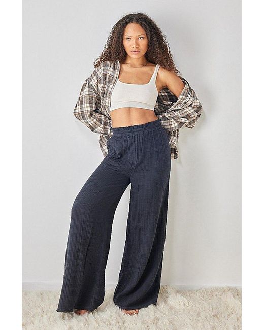 Out From Under Blue Cotton Gauze Lounge Pants