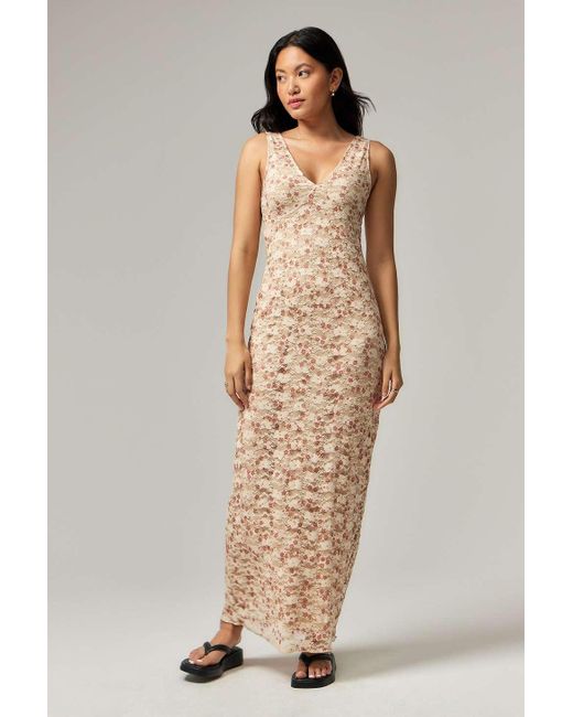 Motel Natural Valtheni Petal Lace Maxi Dress