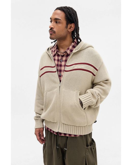 Temp Surf Co Natural Uo Exclusive Sand Zip-through Cotton Knit Jumper for men