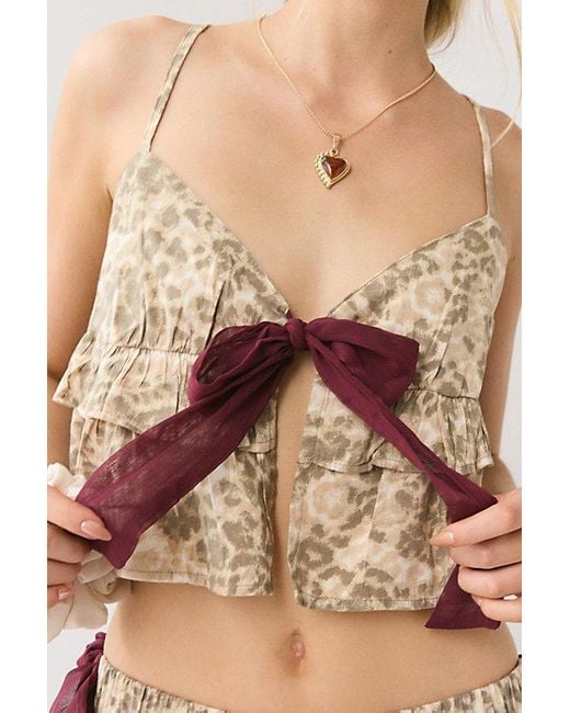 Out From Under Natural Sweet Nothings Tie-Front Bow Babydoll Tank Top